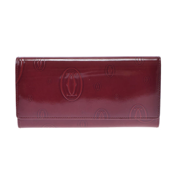 Cartier Cartier Happy Birthday Long Wallet Bordeaux Ladies Enamel Wallet AB Rank Used Ginzo