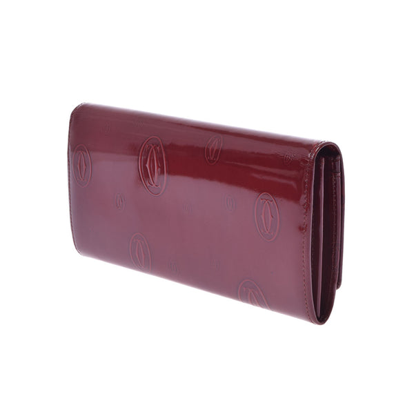 Cartier Cartier Happy Birthday Long Wallet Bordeaux Ladies Enamel Wallet AB Rank Used Ginzo