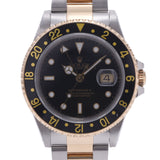 ROLEX Rolex GMT Master 2 Black Bezel 16713 Men's SS/YG Watch Automatic Black Dial A Rank Used Ginzo