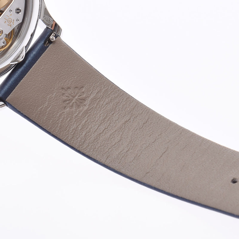 PATEK PHILIPPE パテックフィリップ カラトラバ 4997/200G-001 メンズ WG/革 腕時計 自動巻き ブルー文字盤 Aランク 中古 銀蔵