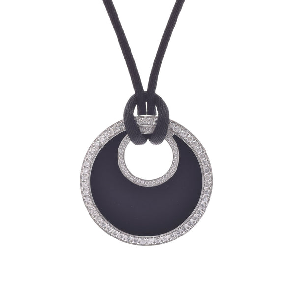 [Summer Selection 300,000 or more] PIAGET [Piaget] Lime Light Diamond/Onyx Circle Necklace/K18WG/Satin Ladies