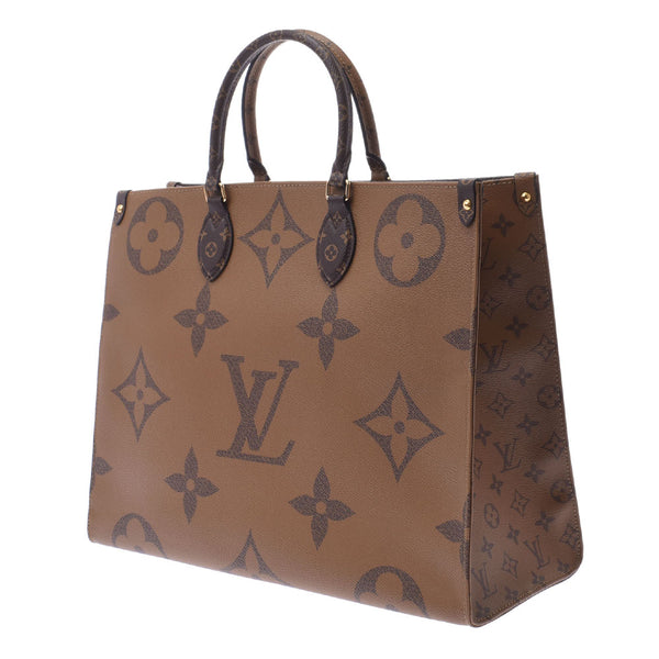 LOUIS VUITTON Louis Vuitton Monogram Reverse Onzago GM Brown M45320 Unisex Monograph Reverse Canvas 2WAY Bag Unused Ginzo