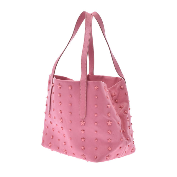 JIMMY CHOO Jimmy Choo Star Studs Pink Unisex Leather Tote Bag B Rank used Ginzo