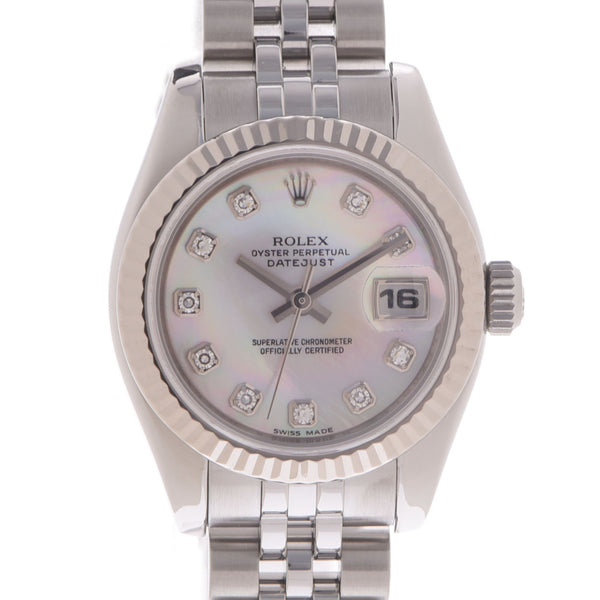 ROLEX Rolex Datejust 179174NG Ladies SS/WG Watch Automatic Pink Shell Dial A Rank Used Ginzo