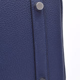 爱马仕爱马仕Birkin 30蓝色Saffir银色酷Z-饰面（大约2021年）女士dogo手提包新金佐