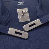 爱马仕爱马仕Birkin 30蓝色Saffir银色酷Z-饰面（大约2021年）女士dogo手提包新金佐