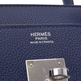 爱马仕爱马仕Birkin 30蓝色Saffir银色酷Z-饰面（大约2021年）女士dogo手提包新金佐