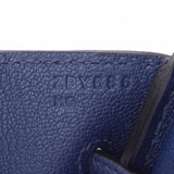 爱马仕爱马仕Birkin 30蓝色Saffir银色酷Z-饰面（大约2021年）女士dogo手提包新金佐