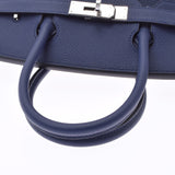 爱马仕爱马仕Birkin 30蓝色Saffir银色酷Z-饰面（大约2021年）女士dogo手提包新金佐