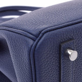 爱马仕爱马仕Birkin 30蓝色Saffir银色酷Z-饰面（大约2021年）女士dogo手提包新金佐