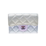 CHANEL Chanel Classic Flap Rainbow Color (Green/Light Pink) AP0214 Ladies Illidizent Calfskin Card Case New Ginzo