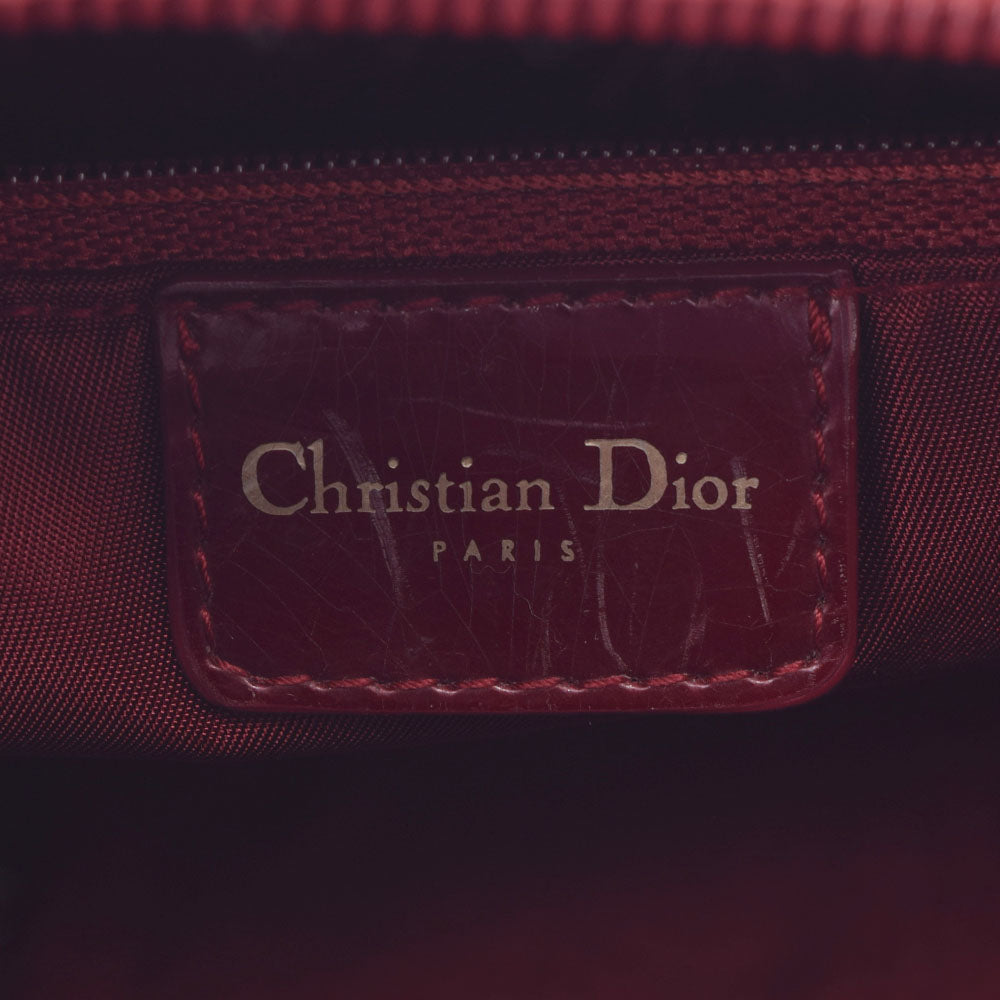 CHRISTIAN DIOR クリスチャンディオール レディディオール トロッター柄 ボルドー ゴールド金具 レディース エナメル 2WAYバッグ  ABランク 中古 - Thestokegroup