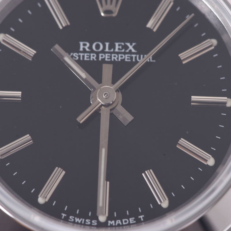 ROLEX ロレックス オイスターパーペチュアル 67180 レディース SS 腕時計 自動巻き 黒文字盤 Aランク 中古 銀蔵