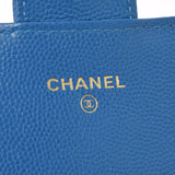 CHANEL Chanel Matrasse Classic Long Flap Wallet Blue Gold Bracket Ladies Caviar Skin Long Wallet AB Rank Used Ginzo