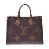 LOUIS VUITTON Louis Vuitton Monogram Reverse on the Go MM 2way Brown M45321 Unisex Monogram Canvas Tote Bag AB Rank Used Ginzo