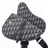 Christian Dior Christian Dior Saddle Bag Navy/Beige/Black Unisex Jacquard Body Bag A Rank used Ginzo