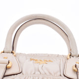 PRADA Prada 2WAY Shoulder Bag Ivory Gold Bracket BN1336 Ladies Leather Handbag A Rank used Ginzo