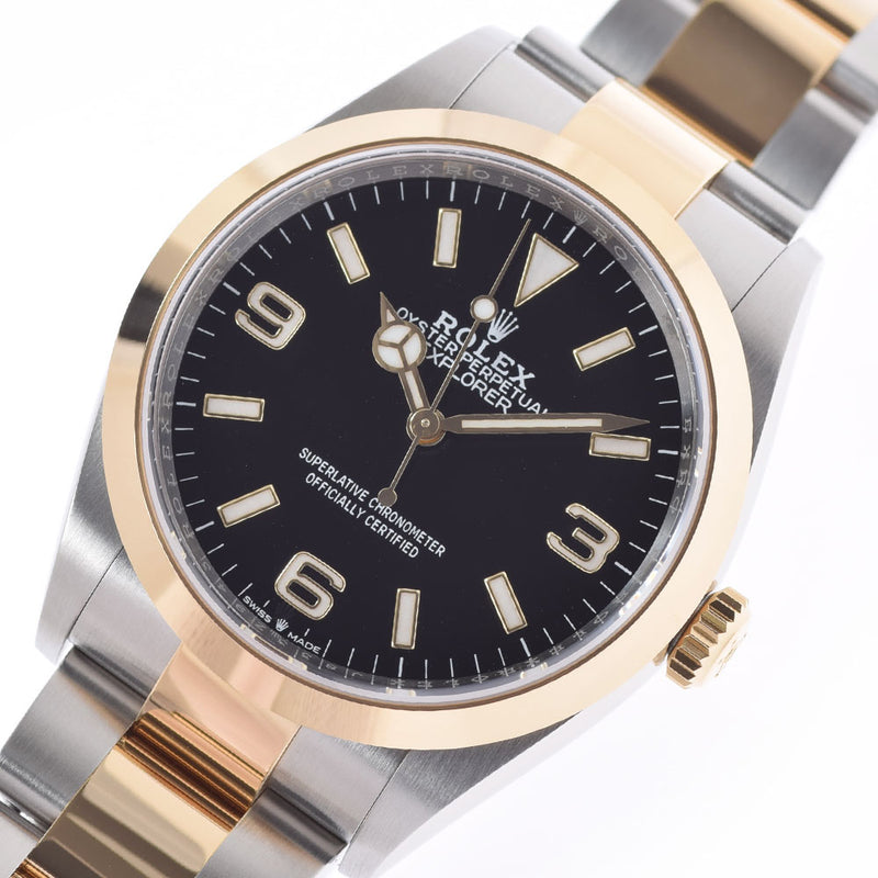 [Cash special price] ROLEX Rolex Explorer 1 124273 Men's SS/YG Watch Automatic Black Dial A Rank used Ginzo