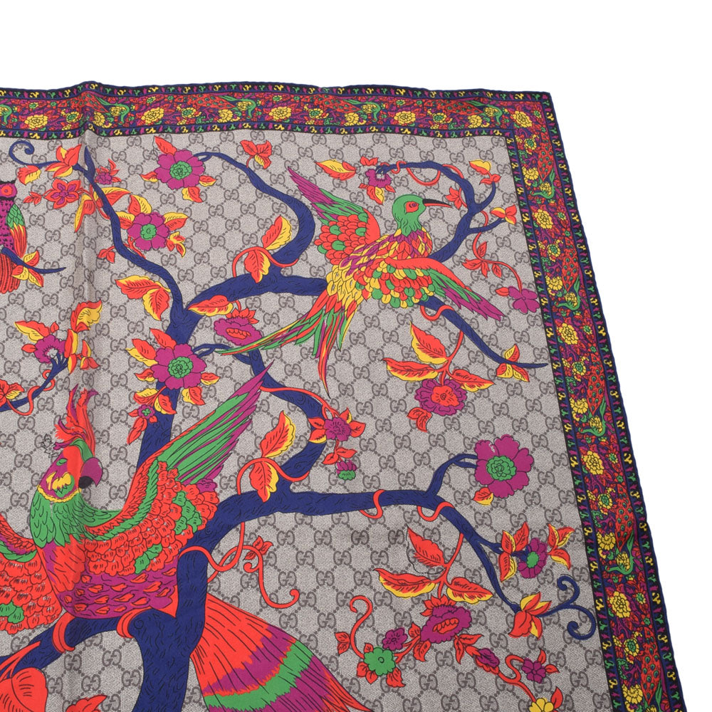 グッチGG柄 花と鳥 90×90cm 茶/赤/青 レディース スカーフ GUCCI 中古 – 銀蔵オンライン