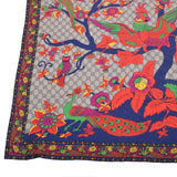 GUCCI Gucci GG Pattern and Bird 90 × 90cm Tea/Red/Blue Ladies Silk 100 % Scarf A Rank used Ginzo