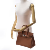 爱马仕爱马仕伯金（Hermes Hermes Birkin）30金银支架□k雕刻（2007年左右）女士vo Epson手提包A级使用Ginzo