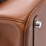 爱马仕爱马仕伯金（Hermes Hermes Birkin）30金银支架□k雕刻（2007年左右）女士vo Epson手提包A级使用Ginzo