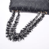 CHANEL シャネル マトラッセ チェーンショルダー 黒 GP金具 レディース ラムスキン ツイード ショルダーバッグ ABランク 中古 銀蔵