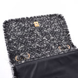 CHANEL シャネル マトラッセ チェーンショルダー 黒 GP金具 レディース ラムスキン ツイード ショルダーバッグ ABランク 中古 銀蔵