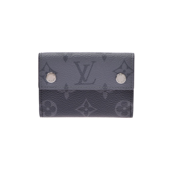 LOUIS VUITTON Louis Vuitton Monogram Eclipse Discovery Compact Wallet Black M45417 Men's Monogram Canvas Three Fold Wallet New Used Ginzo