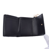 Christian DIOR Christian Dior Lady Dior Lotus Wallet Black Ladies Patent Curfskin Three Fold Wallet Unused Ginzo