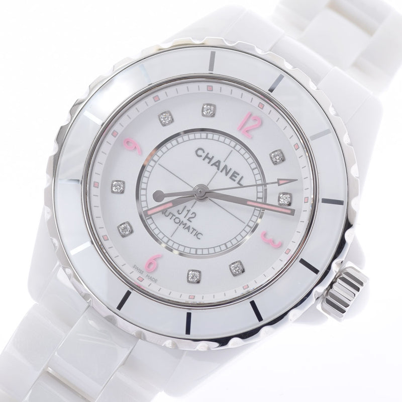 CHANEL Chanel J12 38mm Pin Clight 8P Diamond Limited 1200 models H4864 Men's White Ceramic/SS Watch Automatic White Dial A Rank Used Ginzo