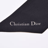 CHRISTIAN DIOR クリスチャンディオール ミッツァ  黒/白 レディース シルク100% スカーフ ABランク 中古 銀蔵