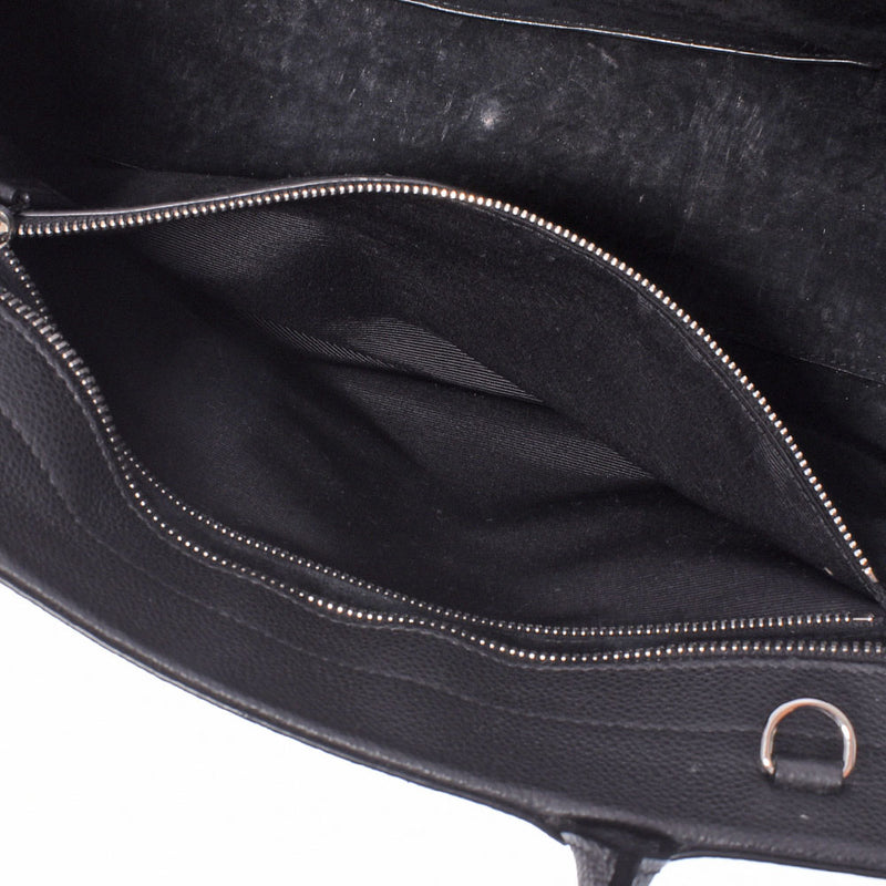Yves Saint Laurent Ivsan Laurent Cavarivgeau 2WAY Bag Black Silver Bracket 620667 Ladies Leather Handbag B Rank Used Ginzo