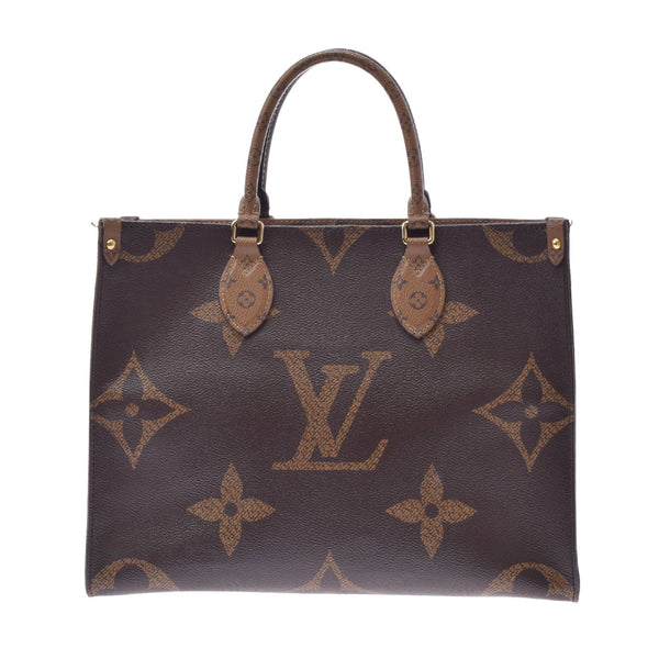 路易威登（Louis Vuitton）路易·威登（Louis Vuitton）会标反向GO MM 2Way Brown M45321女uSEX会标帆布手提袋AB级使用Ginzo