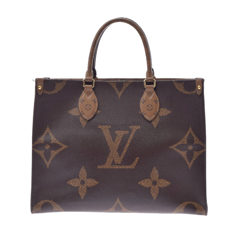 LOUIS VUITTON Louis Vuitton Monogram Reverse on the Go MM 2way Brown M45321 Unisex Monogram Canvas Tote Bag AB Rank Used Ginzo