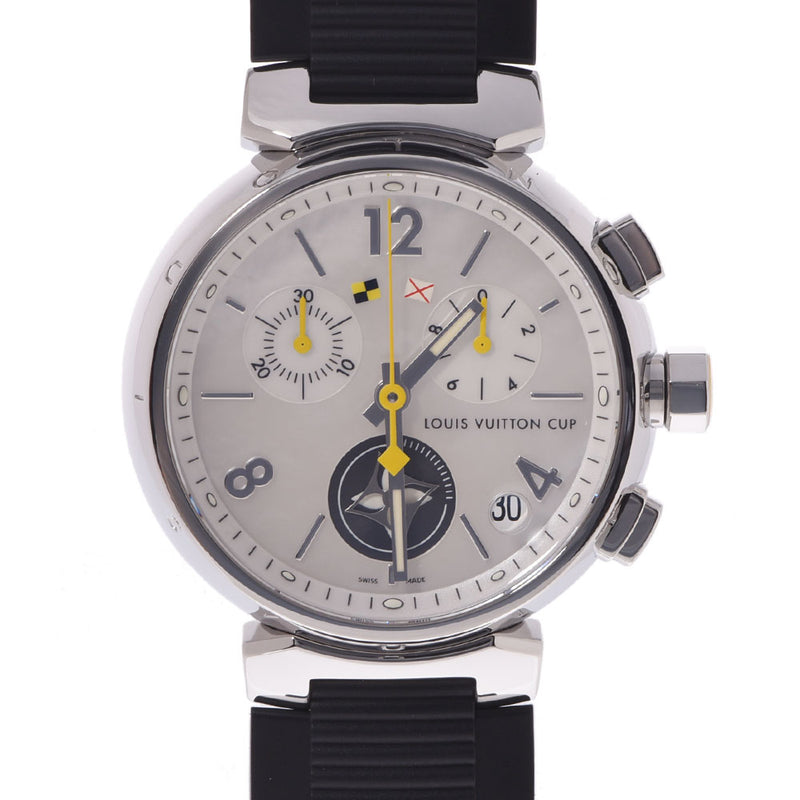 LOUIS VUITTON Q11BA Tambour Lovely Cup Chronograph Date Quartz Men's  Wristwatch