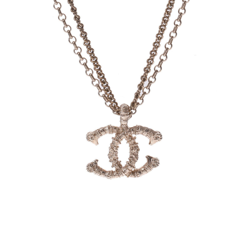 CHANEL Chanel Coco Mark Two Necklace 18 Years Gold Ladies GP Necklace AB Rank used Ginzo