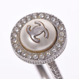 CHANEL Chanel Coco Mark Pearl Ring 18 Years Silver 12 Ladies Fake Pearl/Rinstone Ring/Ring AB Rank Used Ginzo