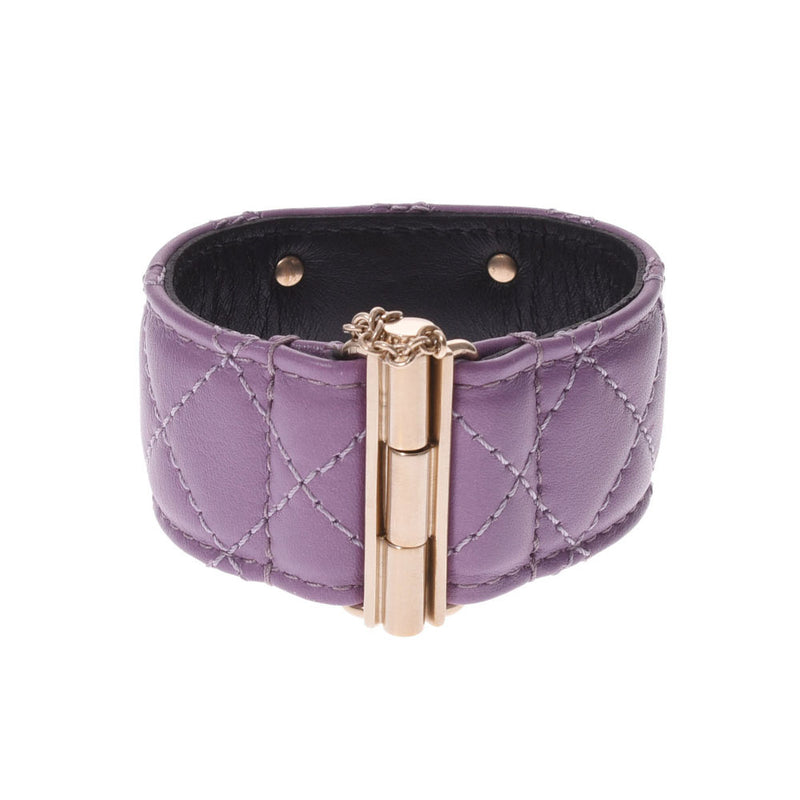 CHANEL Chanel Coco Mark Leather Bracelet 18 Years Purple Ladies Leather/Fake Pearl Bracelet A Rank used Ginzo