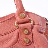 BALENCIAGA Balenciaga Giant Town 2WAY Pink Gold Bracket 285434 Ladies Ram Skin Handbag B Rank Used Ginzo