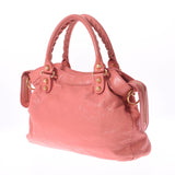 BALENCIAGA Balenciaga Giant Town 2WAY Pink Gold Bracket 285434 Ladies Ram Skin Handbag B Rank Used Ginzo