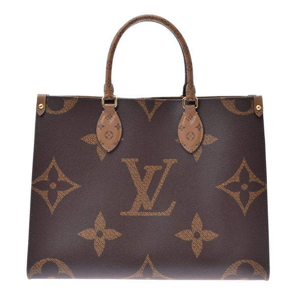 LOUIS VUITTON ルイヴィトン モノグラム リバース オンザゴーMM 2WAY ブラウン M45321 ユニセックス モノグラムキャンバス トートバッグ 新同 中古 銀蔵