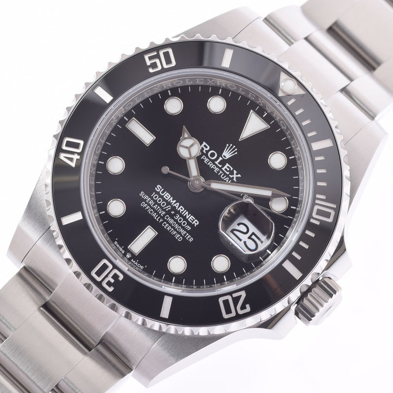 [现金特价]劳力士劳力士Submarina Black Bezel 126610LN男士SS手表自动黑色拨号未使用的Ginzo