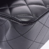 CHANEL Chanel Matrasse Chain Shoulder W Flap 25.5cm Black Gold Bracket Ladies Ram Skin Shoulder Bag A Rank used Ginzo