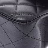 CHANEL Chanel Matrasse Chain Shoulder W Flap 25.5cm Black Gold Bracket Ladies Ram Skin Shoulder Bag A Rank used Ginzo