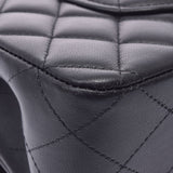 CHANEL Chanel Matrasse Chain Shoulder W Flap 25.5cm Black Gold Bracket Ladies Ram Skin Shoulder Bag A Rank used Ginzo