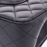 CHANEL Chanel Matrasse Chain Shoulder W Flap 25.5cm Black Gold Bracket Ladies Ram Skin Shoulder Bag A Rank used Ginzo