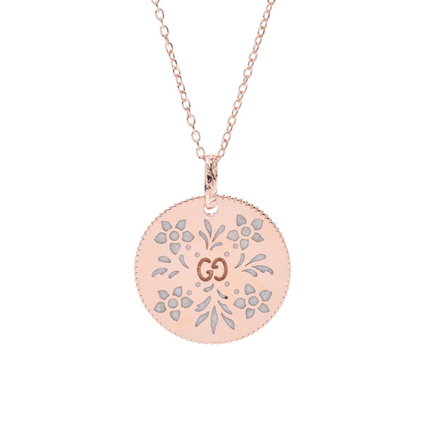 GUCCI Gucci GG Brooms Medal Flower Motif Ladies K18PG Necklace A Rank used Ginzo