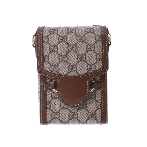 Gucci Gucci软管位1955 Mini Bag Beige Beige Gold Gold Bracket 625615女士GG Sprom Canvas Canvas Canvas肩带AB AB等级二手Ginzo