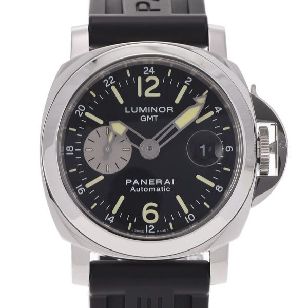 OFFICINE PANERAI オフィチーネパネライ ルミノール GMT PAM00088 メンズ SS/ラバー 腕時計 自動巻き 黒文字盤 Aランク 中古 銀蔵